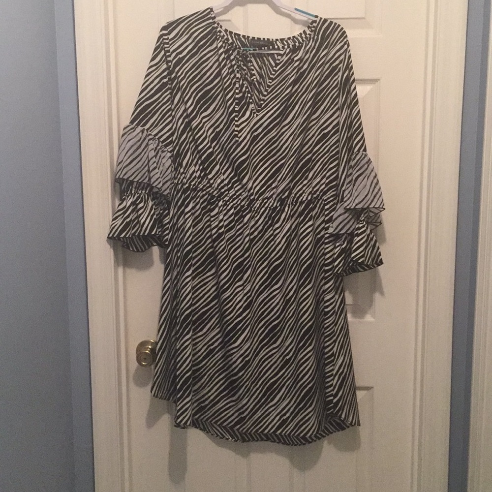 Lane Bryant Black and White striped dress